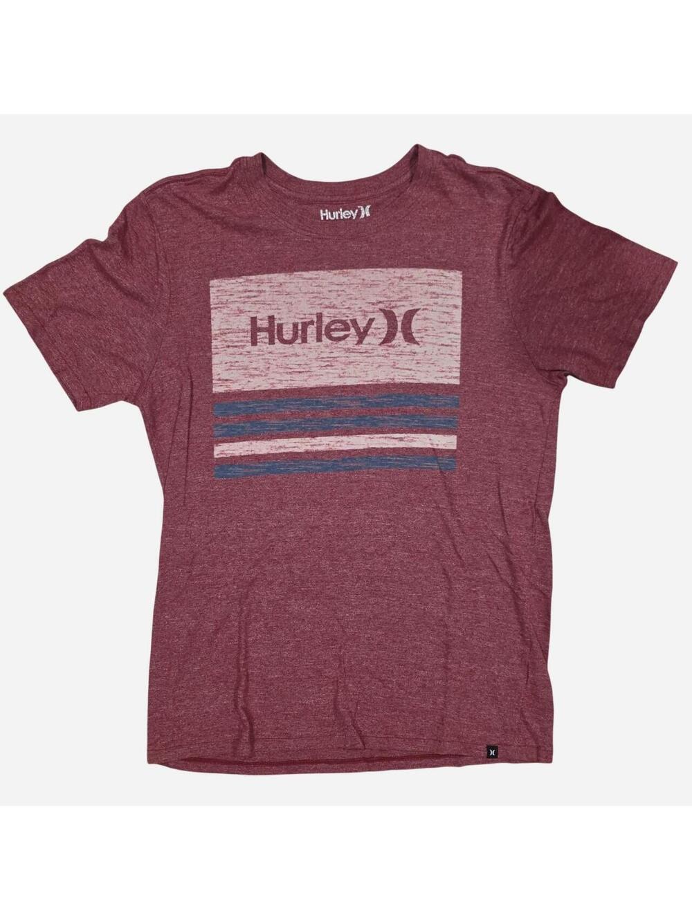 Hurley Men's Red and Burgundy Tshirt